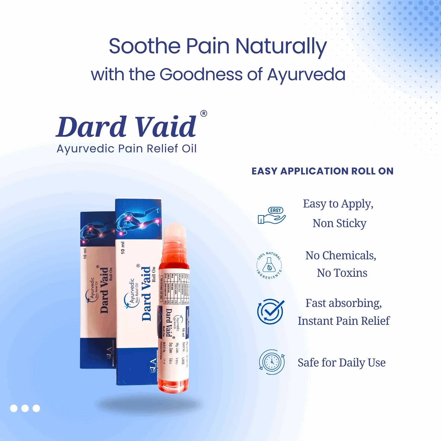 Dard Vaid pain relief Roll On (10ml)- Pack of 5 - La Botanique