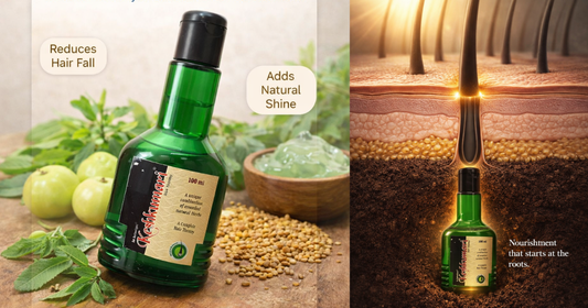 Keshkumari herbal hair oil with Bhringraj oil and Amla oil for hair growth and scalp nourishment