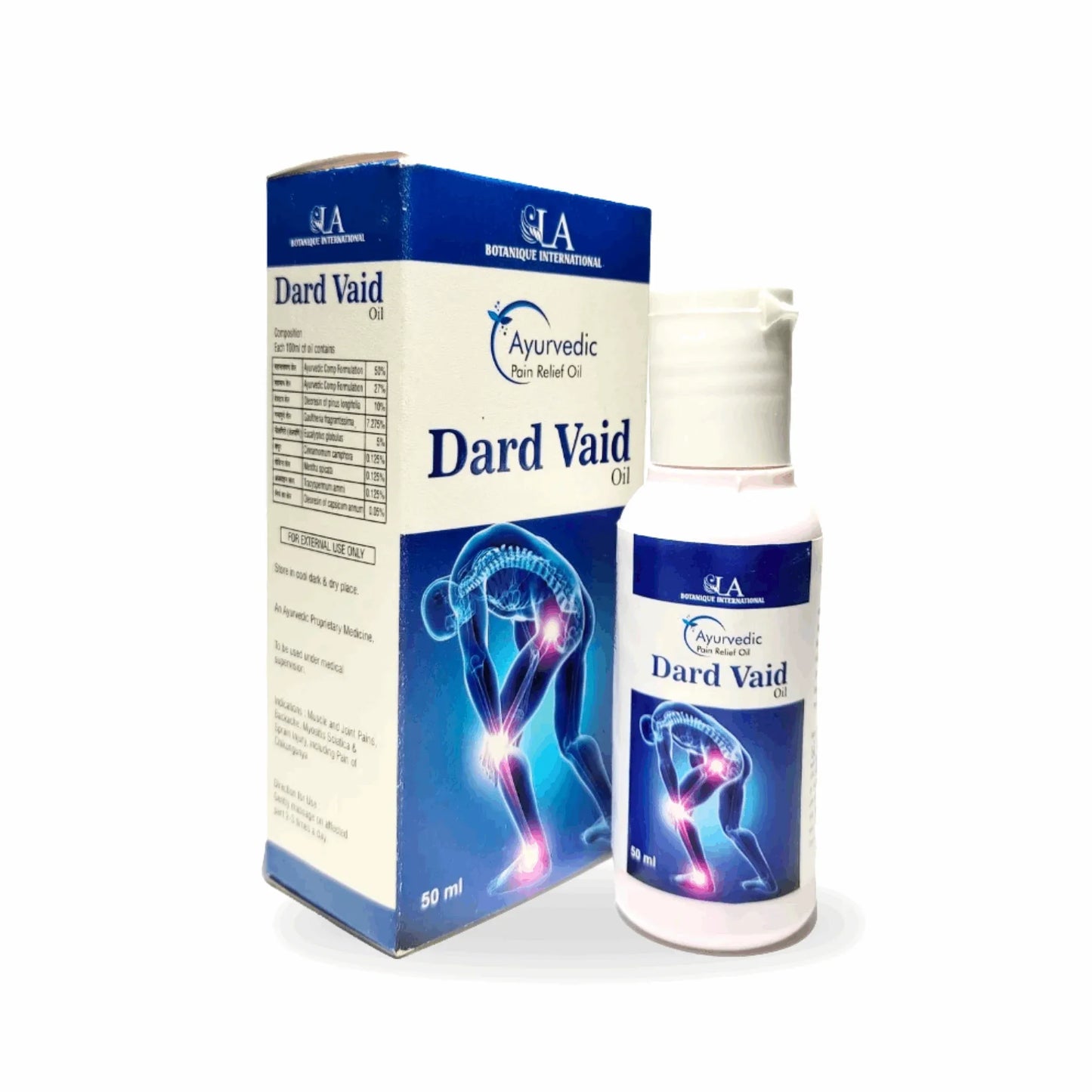 DARD VAID Pain Relief Ayurvedic Oil - 50ml | for Back, Knee, Legs, Shoulder, Muscle and Body pain - La Botanique 