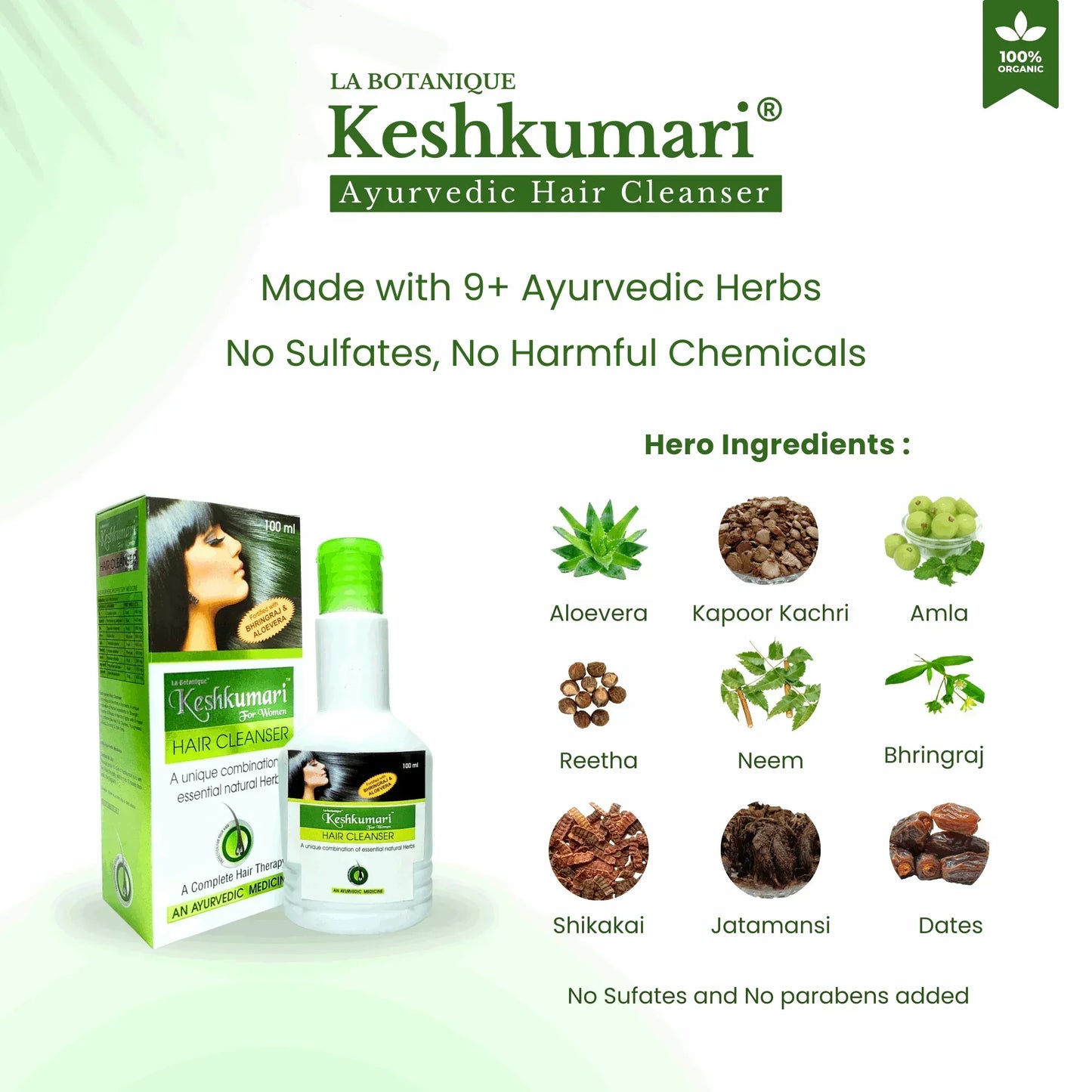 KESHKUMARI hair cleanser - pack of 2 (100ml each) - La Botanique 