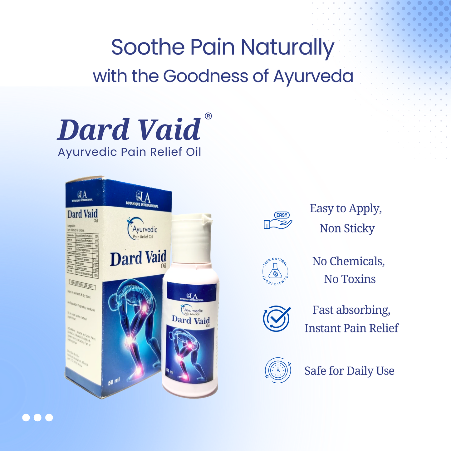 DARD VAID Pain Relief Ayurvedic Oil - 50ml | for Back, Knee, Legs, Shoulder, Muscle and Body pain
